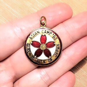 Vintage Girl Scouts Pendant Asian Camp '63 Girl Scouts of Japan Necklace